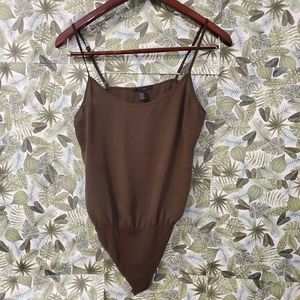 Forever 21 brown spaghetti strap bodysuit sz M